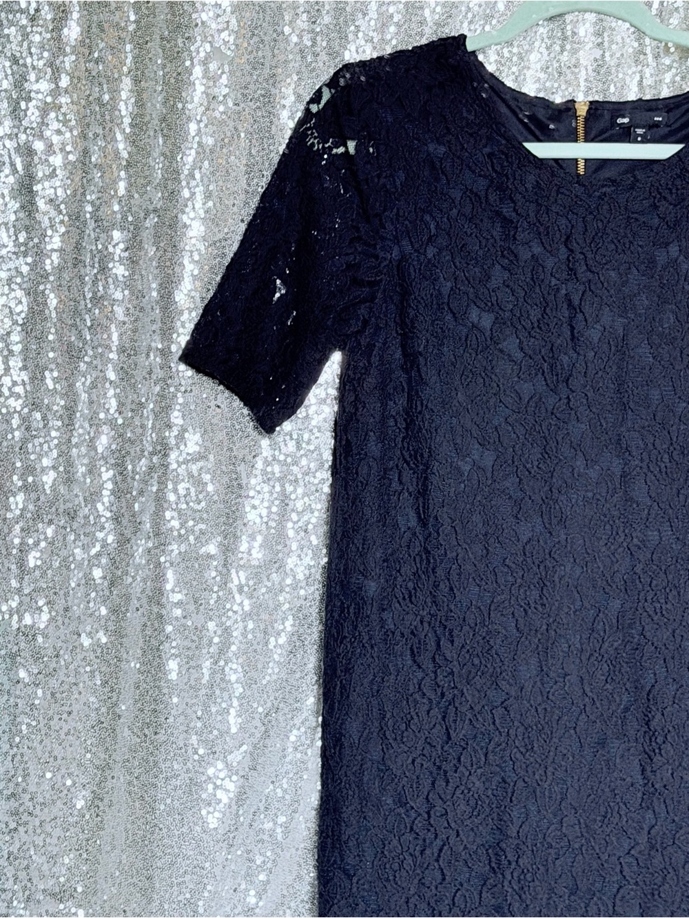 Gap Women's Navy Floral Lace Shift Dress Size 8 - Picture 5 of 14